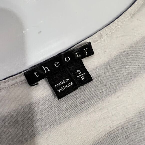 THEORY Soft Linen Shirt Dress Navy & White Striped Small Nautical Karelo - Picture 11 of 16